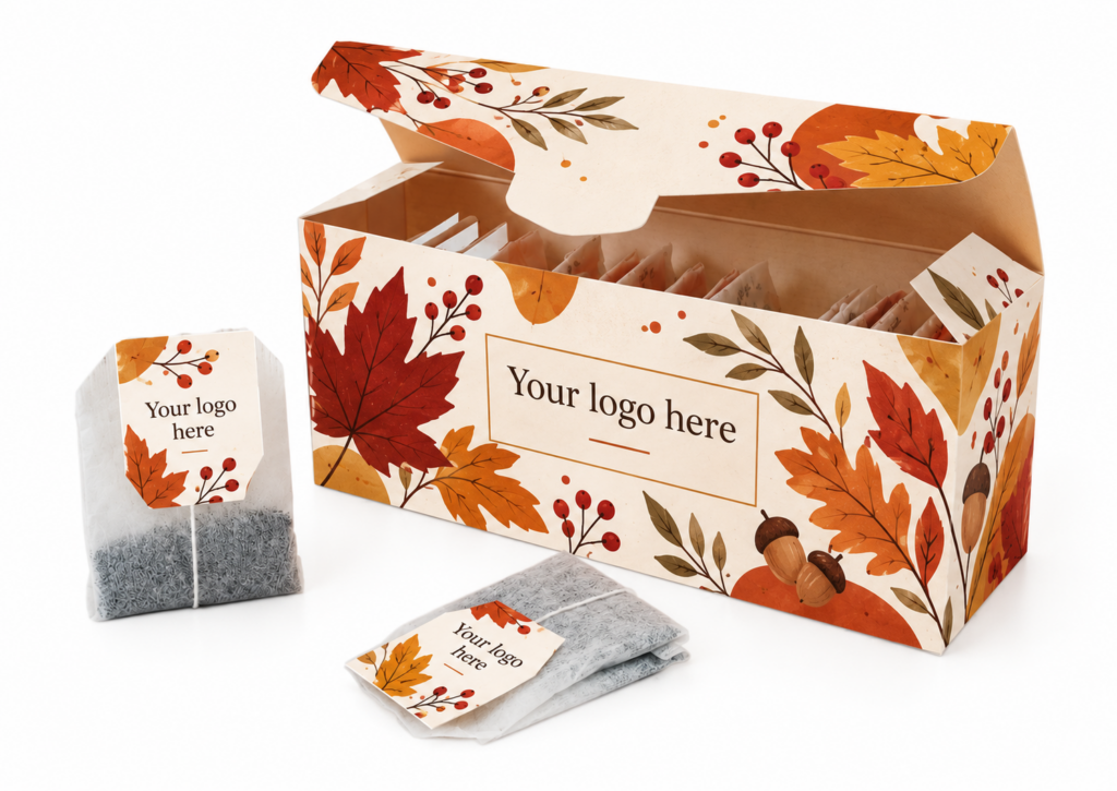 TEA IN BOXES WITH BRANDED TAGS