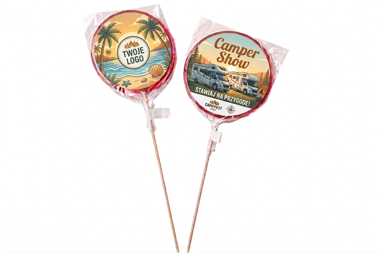 80 MM SINGLE-COLOR LOLLIPOP WITH PROMOTIONAL STICKER