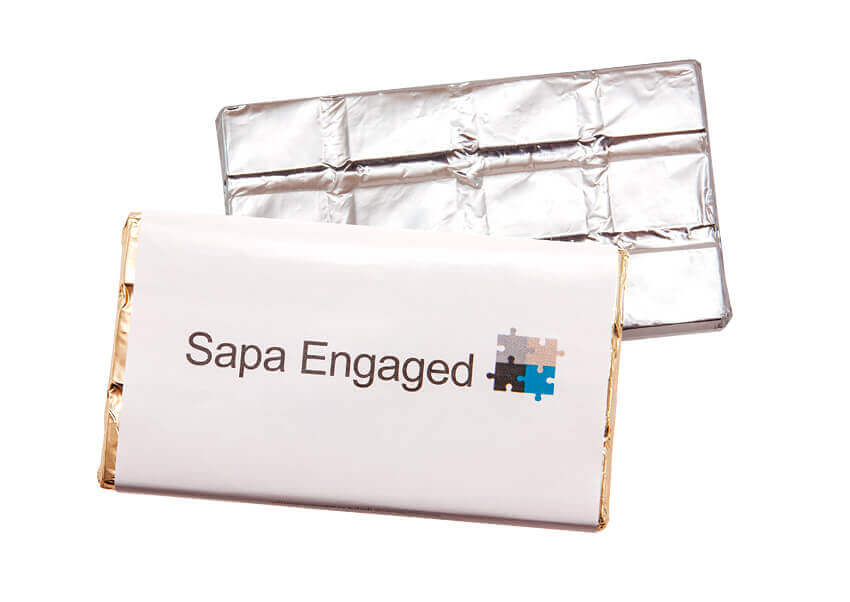 Reklamowa czekolada w opakowaniu z grafiką klienta