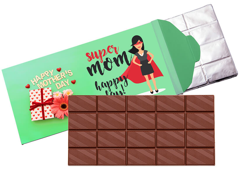 Personalizowana czekolada Prestige zapakowana w srebrną folię aluminiową