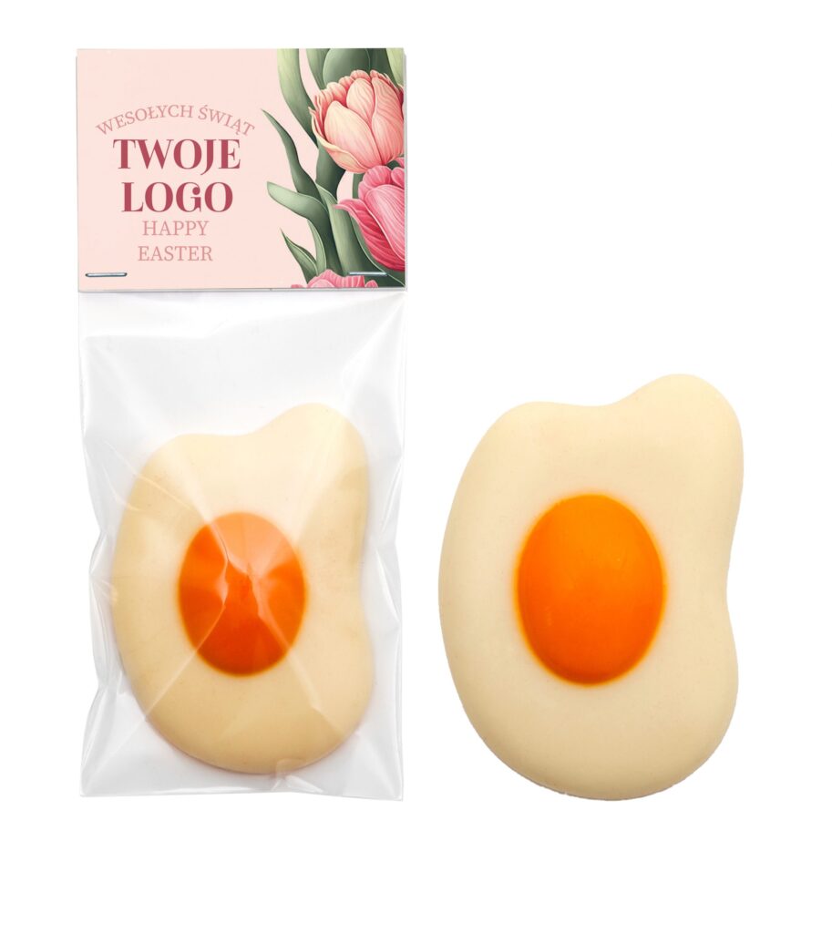 Wielkanocny upominek – czekoladowe jajka z kartonową przywieszką reklamową