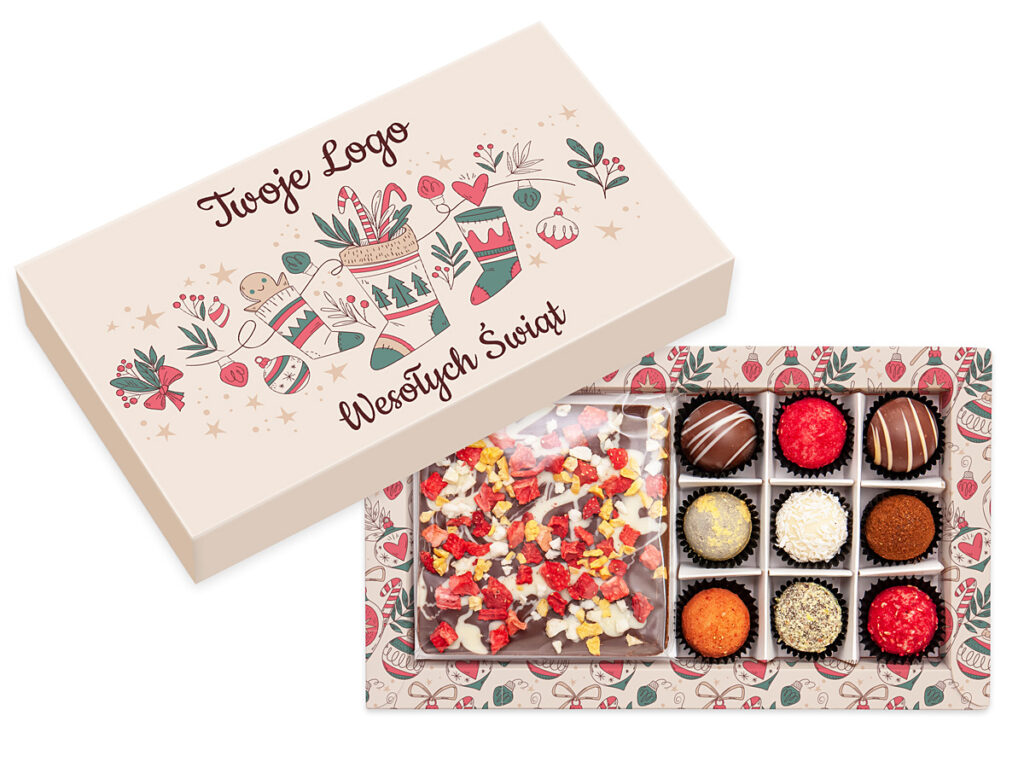 Ekskluzywny zestaw czekolad belgijskich z personalizowanym opakowaniem i ozdobną kokardą