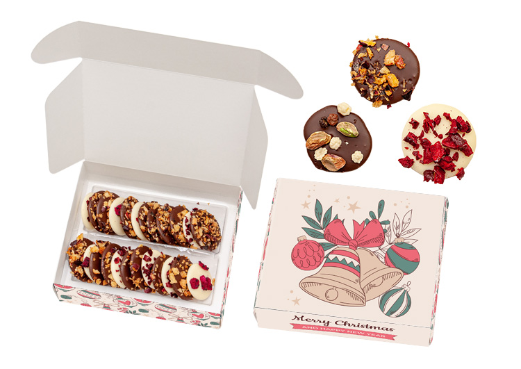 Upominek firmowy – czekoladowe talarki mini w pudełku