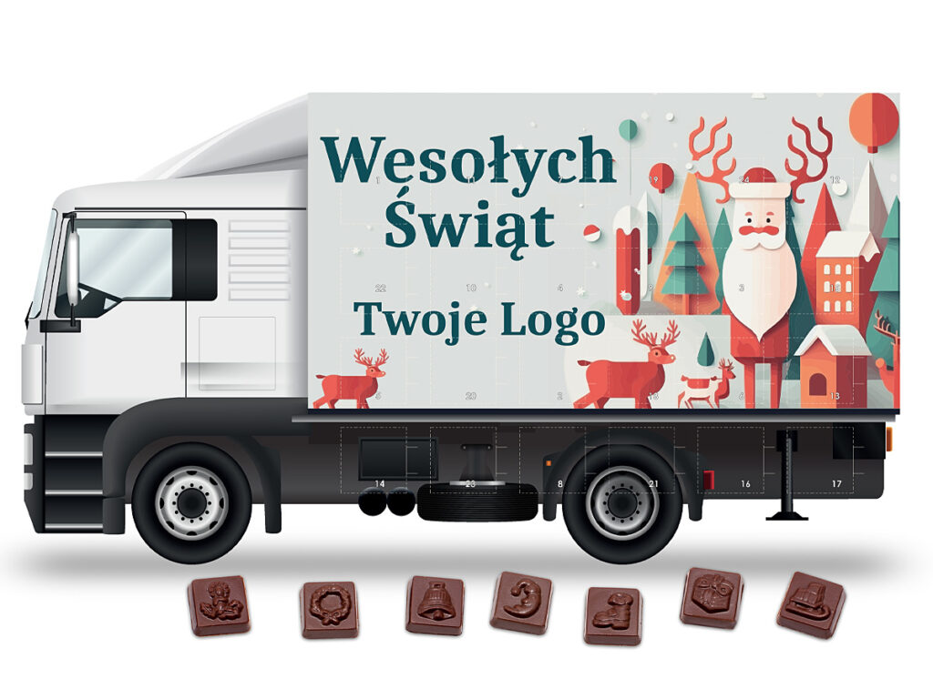 Firmowy upominek świąteczny – kalendarz adwentowy w formie ciężarówki
