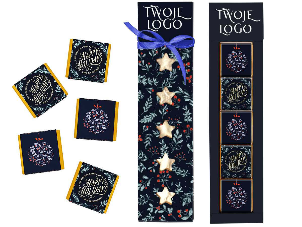 Belgijskie czekoladki z indywidualnym nadrukiem reklamowym