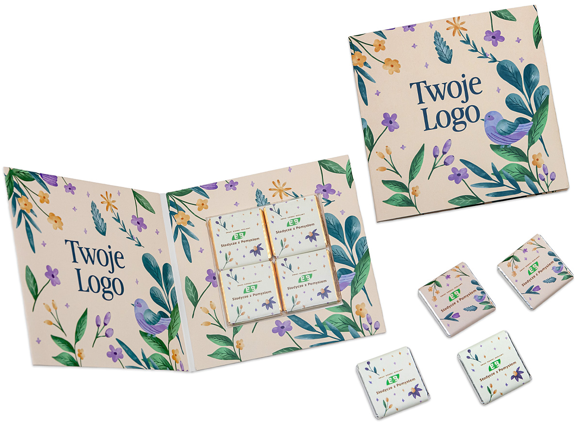 KARTKA Z 4 CZEKOLADKAMI BELGIJSKIMI